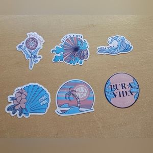 Pura Vida Sticker Pack of 6 Pastel Limited Edition